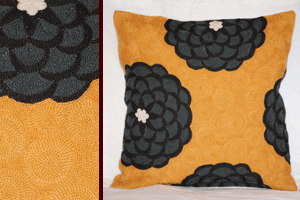 Circular Flower Cushion Cover